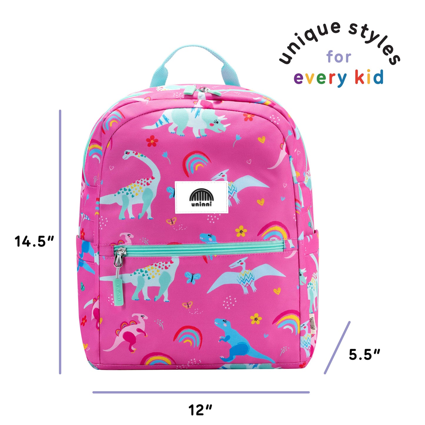 Uninni - Ethan Backpack-Pink Dinosaur