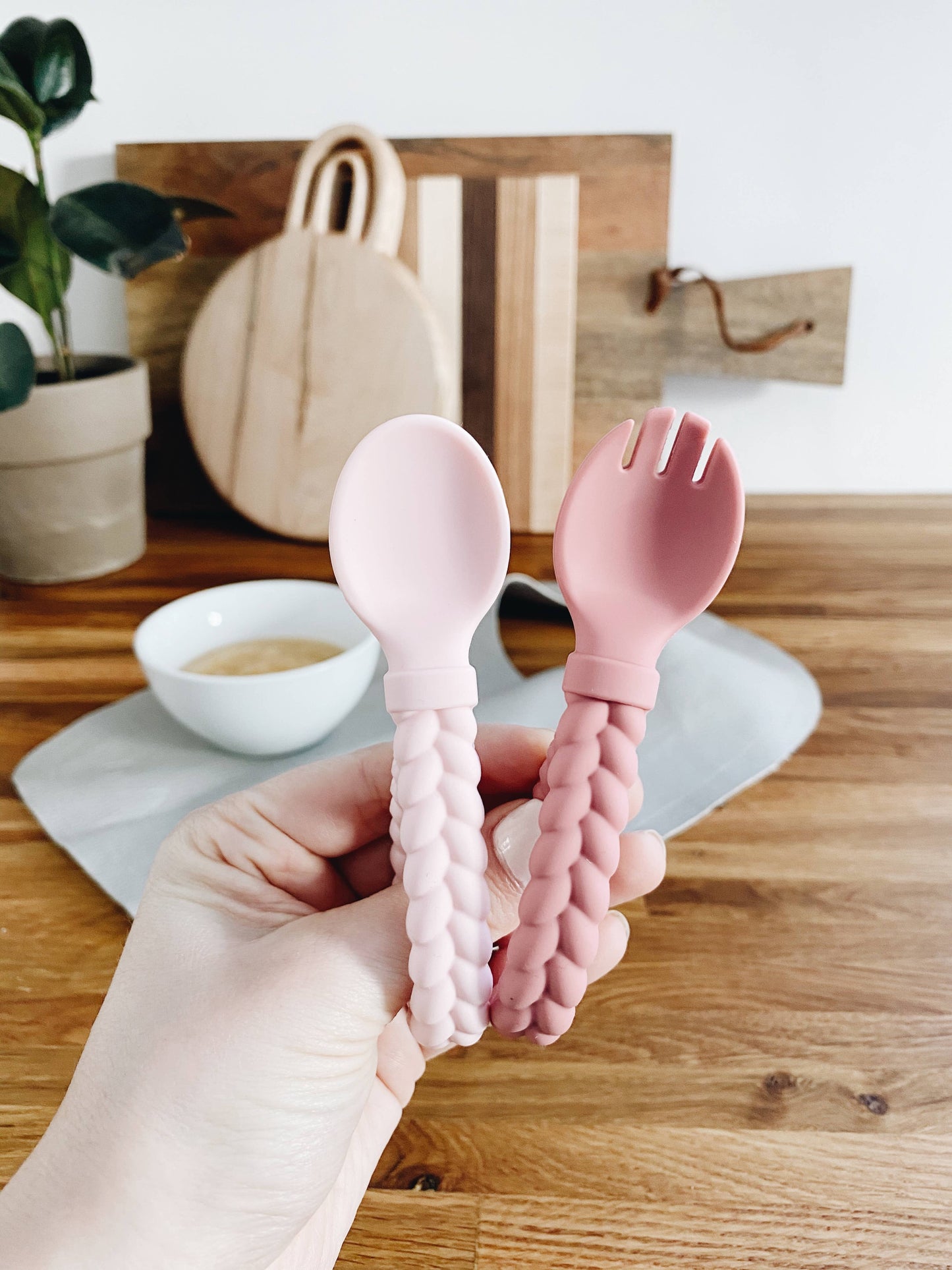 Itzy Ritzy - Sweetie Spoons™ Spoon + Fork Set: Buttercream + Toffee