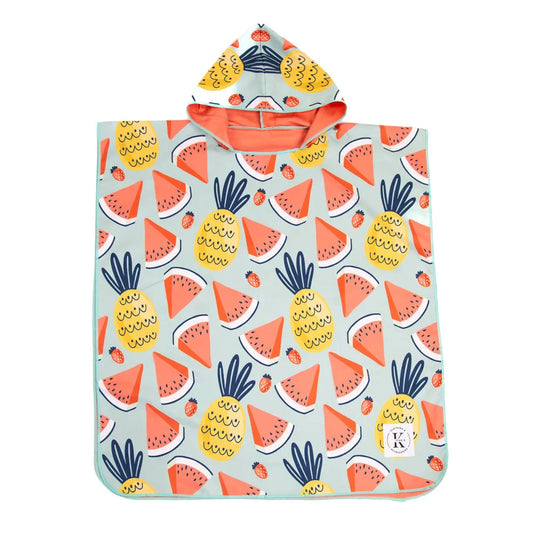 K5 - Children'S Microfiber Poncho “ Fruits