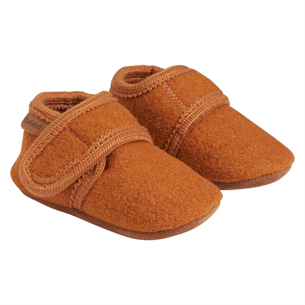 En Fant - Baby Wool Slippers (LEATHER BROWN)