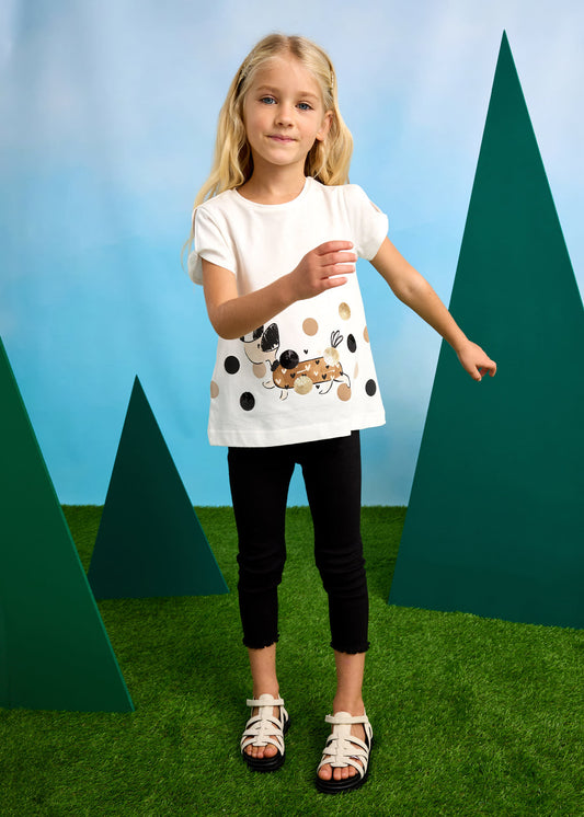 Mayoral Girl Dog Print T-Shirt and Leggings Set