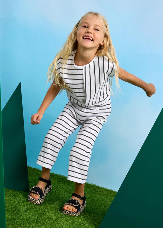 Mayoral Girls Striped T-Shirt and Pants Set