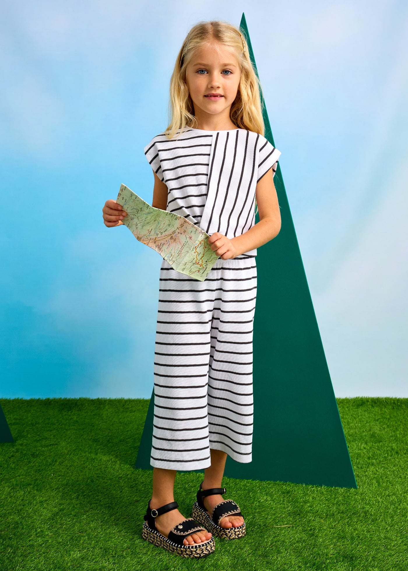 Mayoral Girls Striped T-Shirt and Pants Set