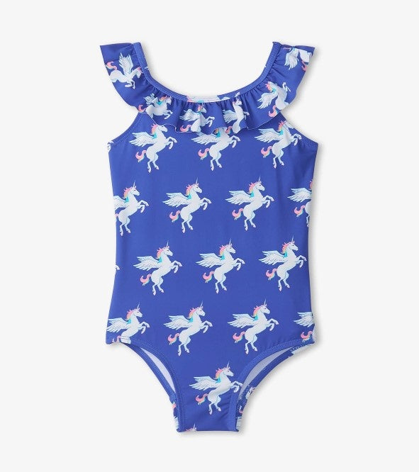 Hatley - Dazzling Pegasus Ruffle Sleeve Swimsuit - Dazzling Blue