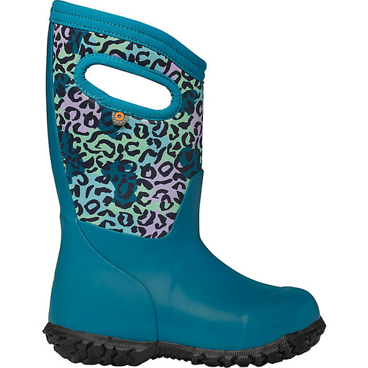 Bogs Kids K York Leopard Insulated Rain Boots - Teal Multi