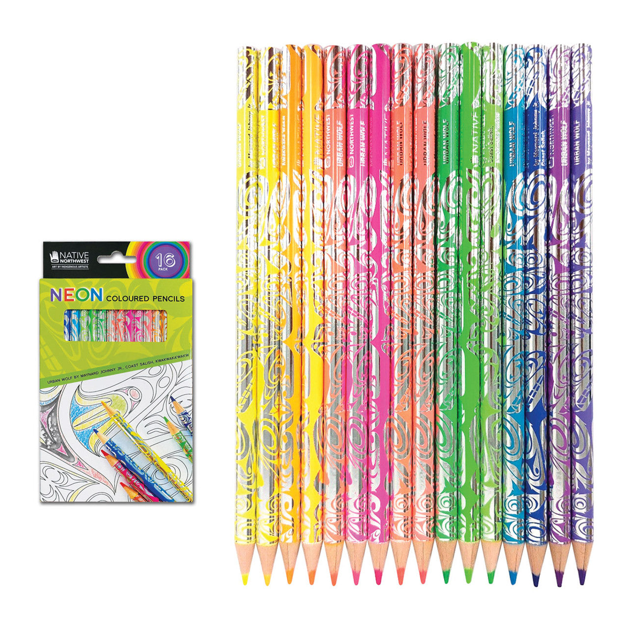 NNW Neon Coloured Pencils - Urban Wolf