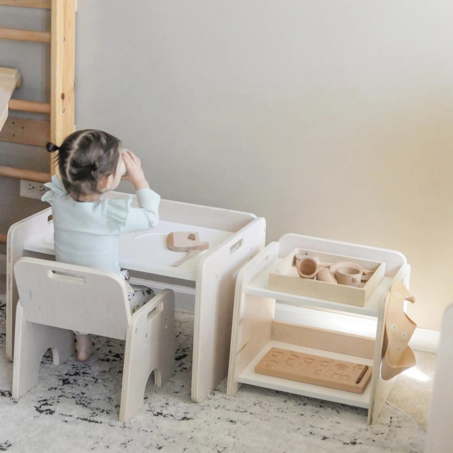 PAPAYA SET - Weaning Montessori Table and Chair Adjustable Height