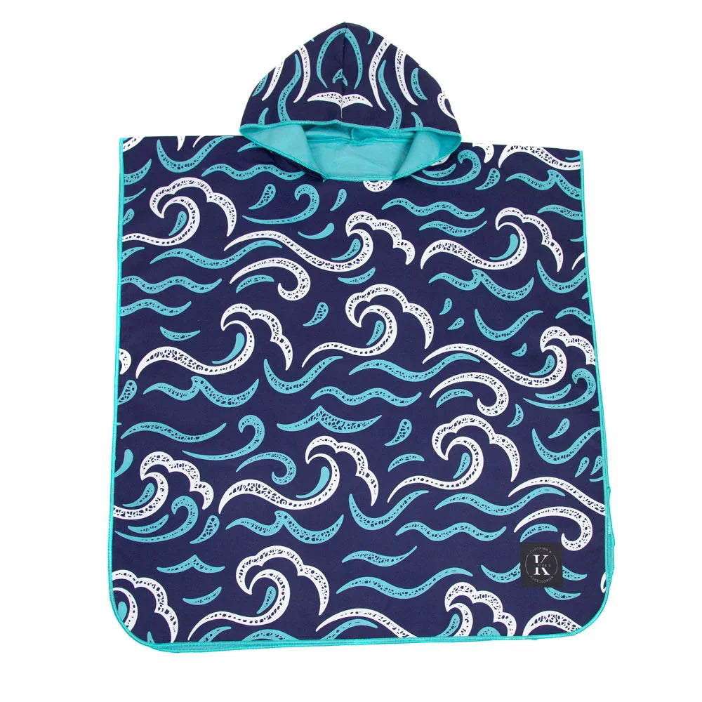 K5 - Children'S Microfiber Poncho “ Ocean