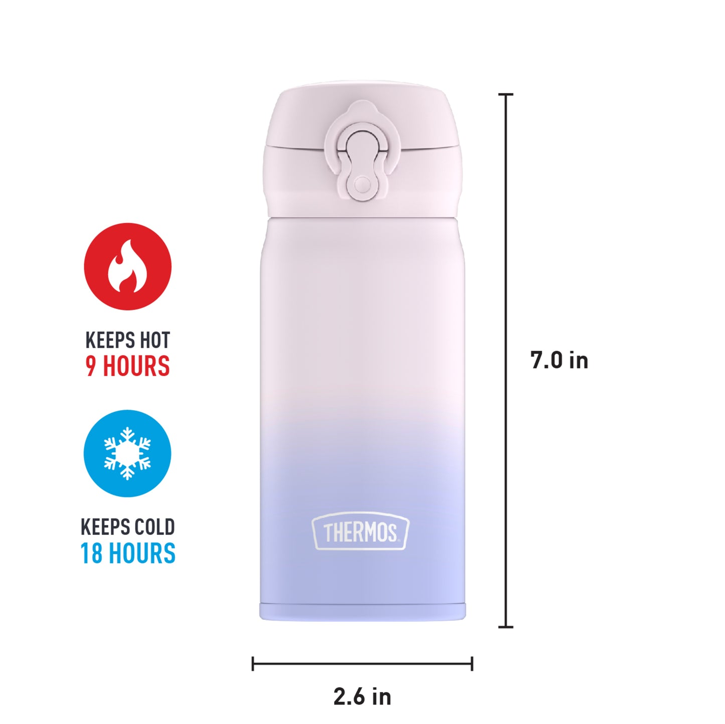 Thermos Thermal Bottle - Ombre Pink/Purple - 355ml