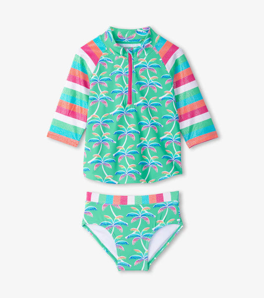 Hatley - Rainbow Palm Rashguard Set - Biscay Green