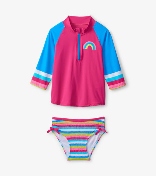 Hatley Rainbow Stripe Rashguard Set