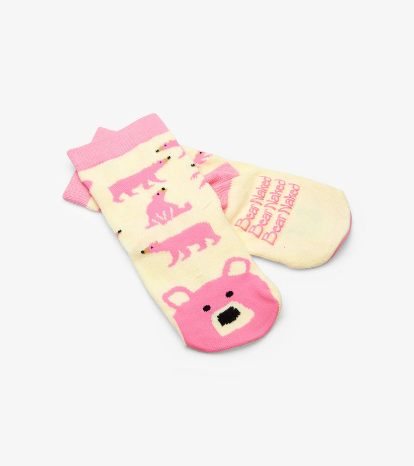 Little Blue House Pink Bear Kids Animal Socks