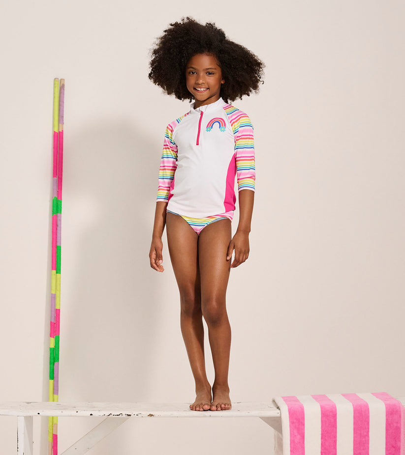 Hatley - Dazzling Stripes Rashguard Set - White