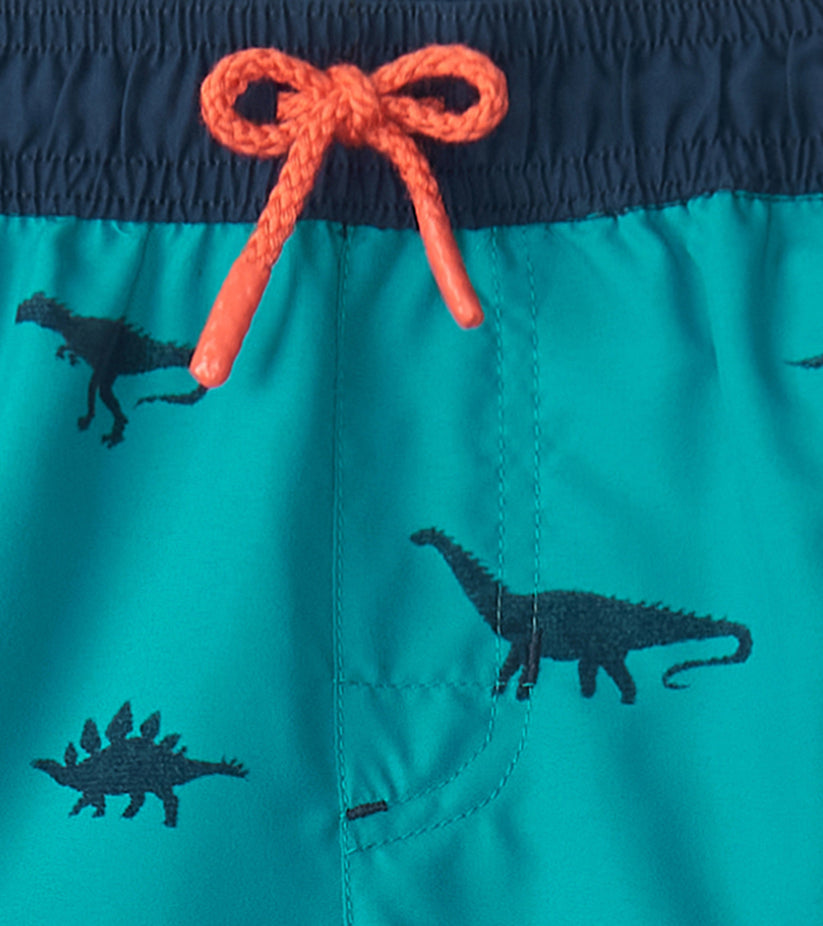 Hatley - Silhouette Dino Swim Trunks - Tile Blue