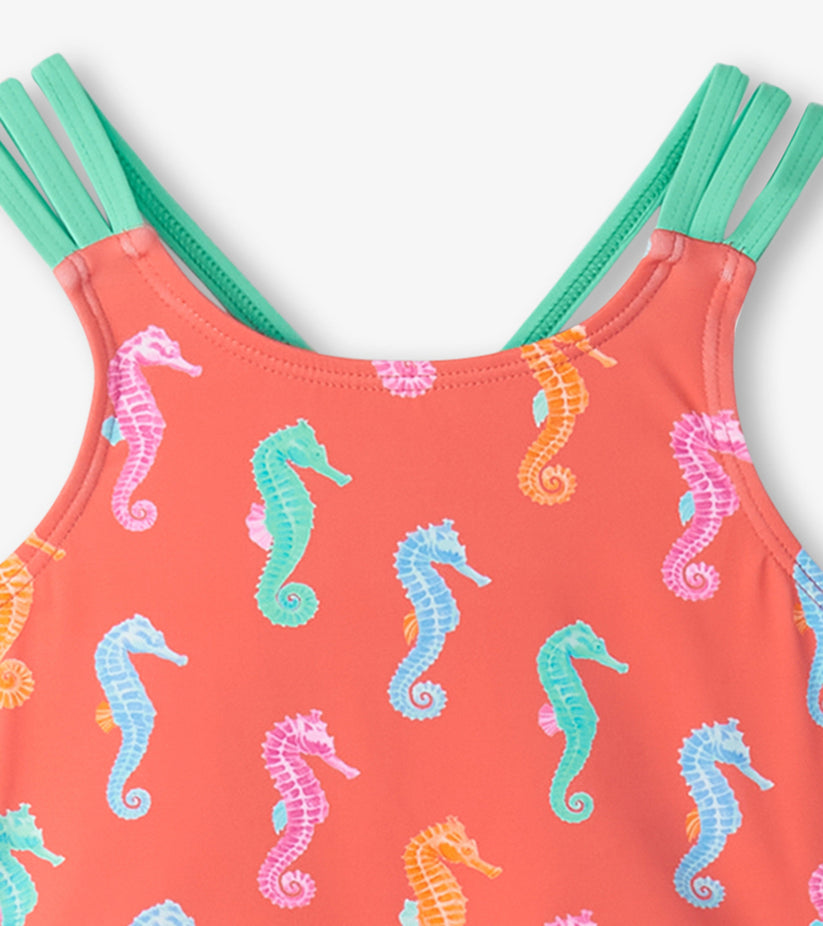 Hatley - Painted Sea Horse Two Piece Short Swimsuit - Dubarry