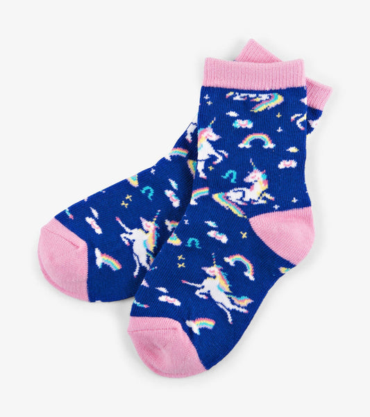 Little Blue House Rainbow Unicorns Kids Crew Socks