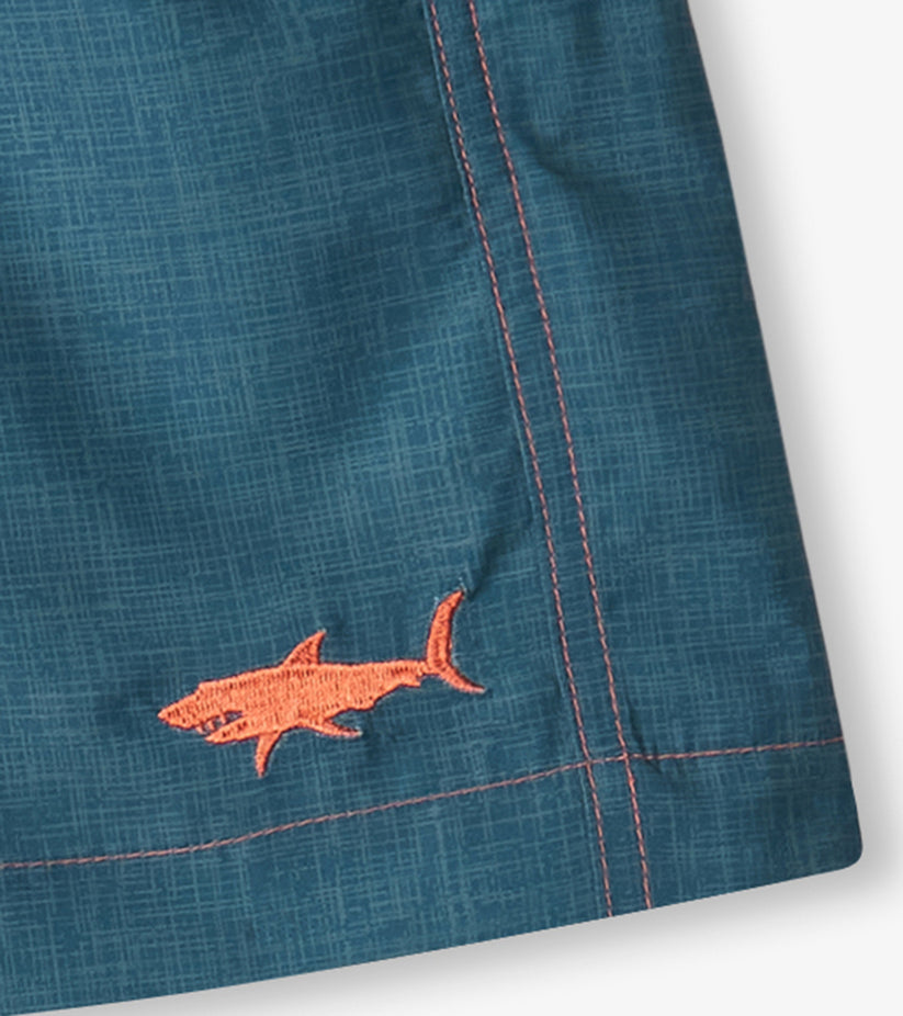 Hatley - Textured Shark Swim Trunks - Ensign Blue