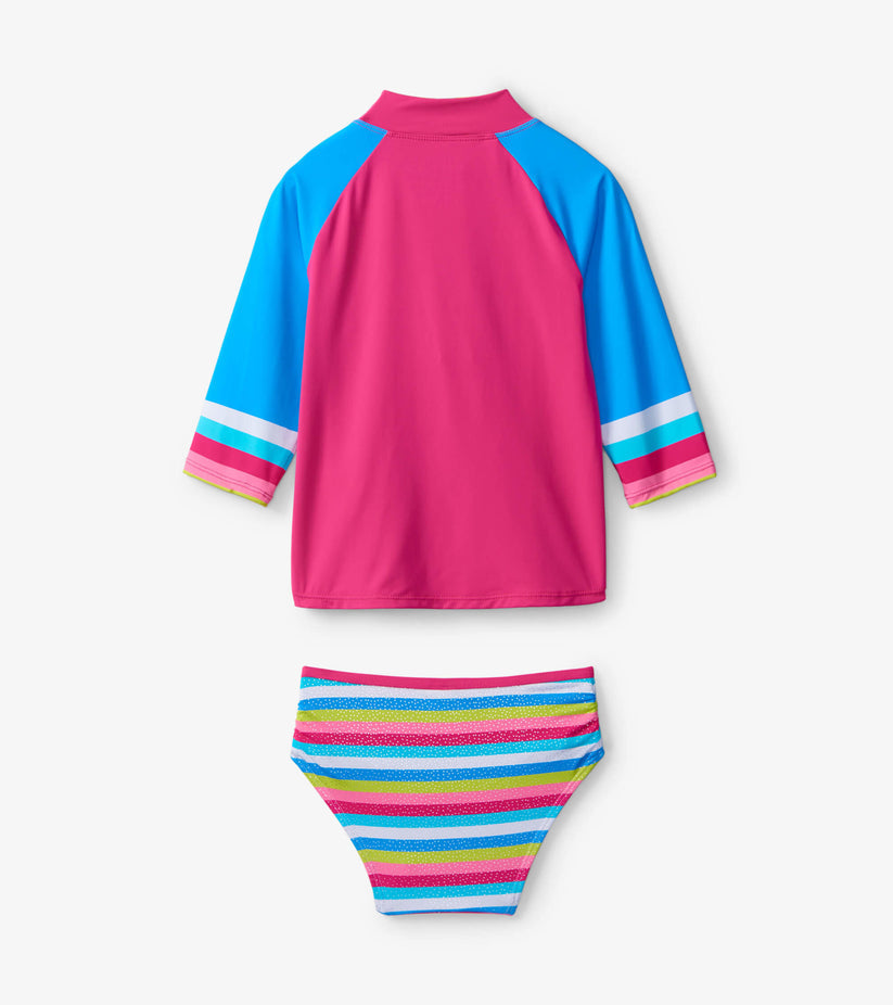 Hatley Rainbow Stripe Rashguard Set