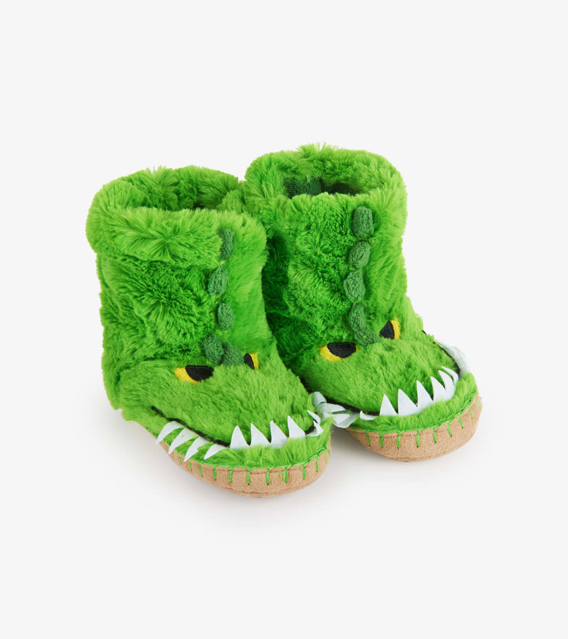 Little Blue House Kids Fuzzy Slouch Slippers Alligator