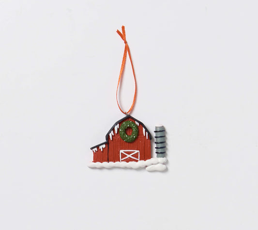 Little Blue House  Festive Barn Holiday Ornament