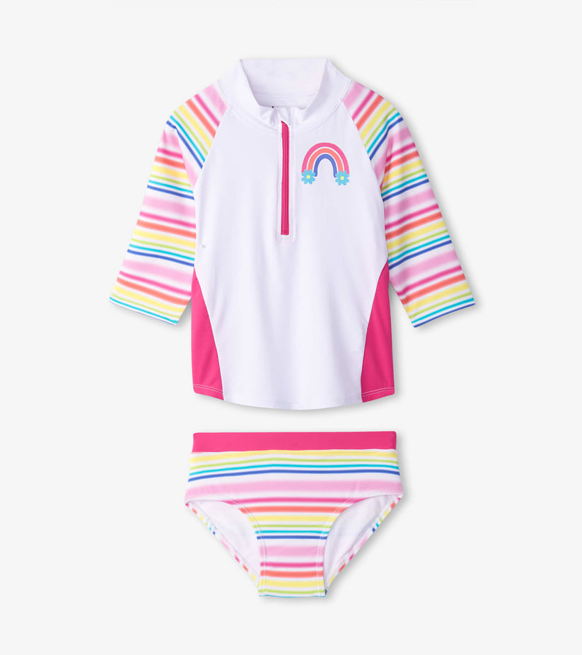 Hatley - Dazzling Stripes Rashguard Set - White