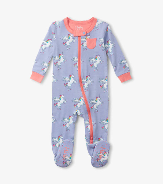 Hatley - Rainbow Pegasus Bamboo Coverall - Hydrangea