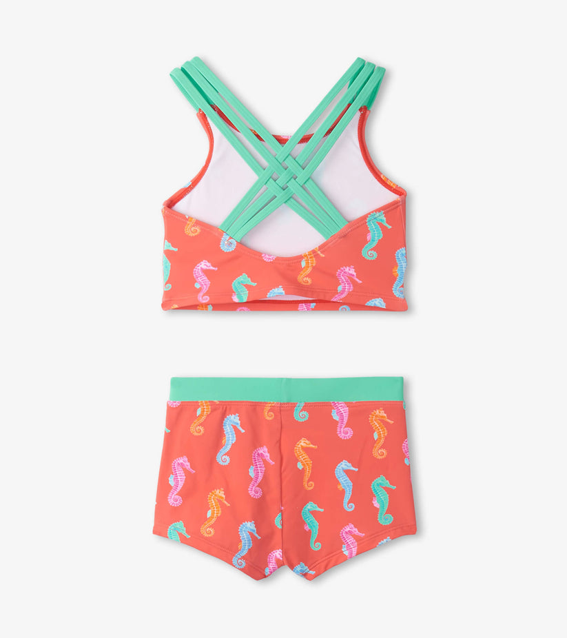 Hatley - Painted Sea Horse Two Piece Short Swimsuit - Dubarry