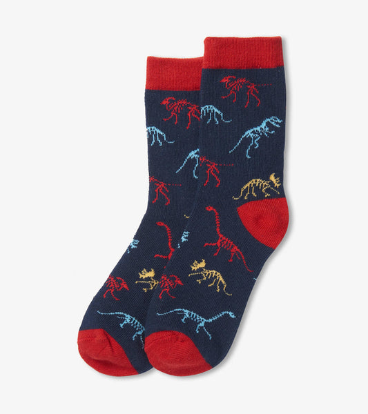 Little Blue House Dino Bones Kids Crew Socks