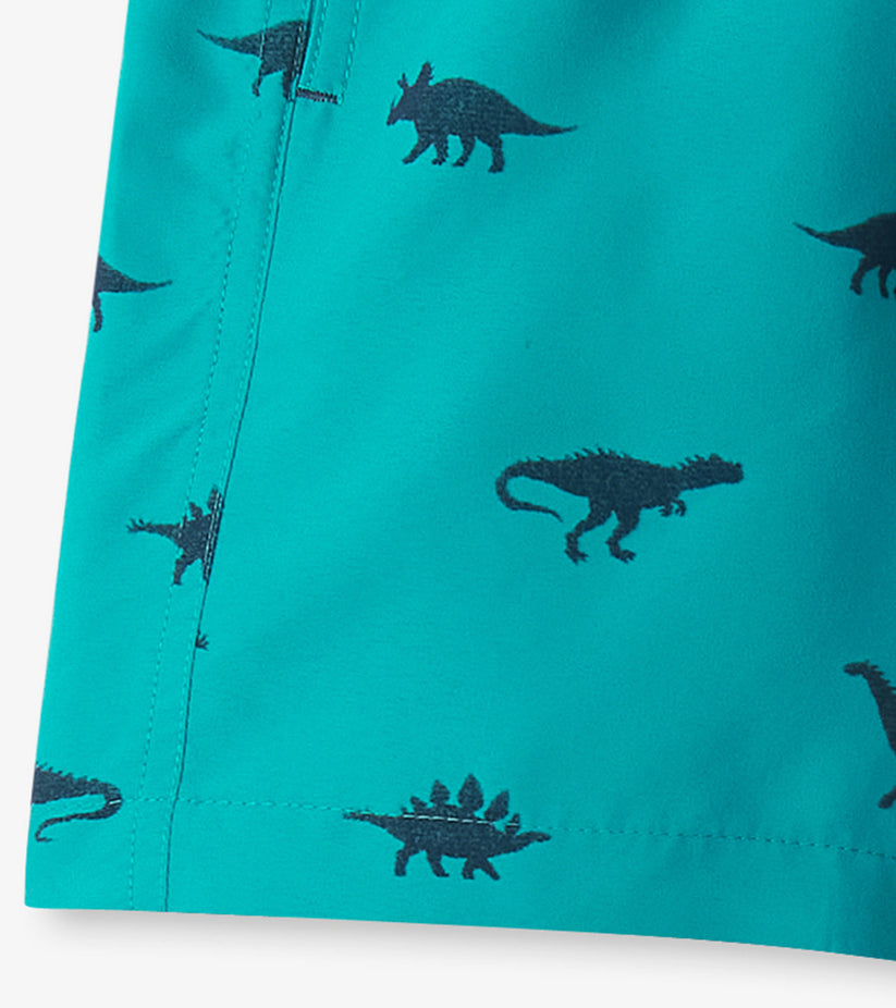 Hatley - Silhouette Dino Swim Trunks - Tile Blue