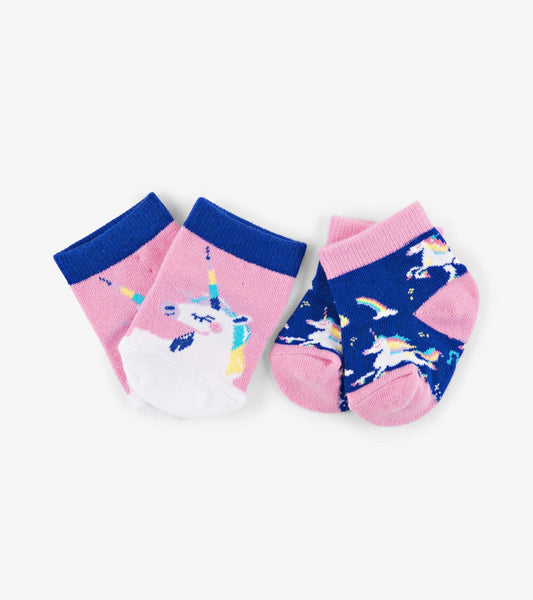 Little Blue House  Rainbow Unicorns 2-Pack Baby Socks