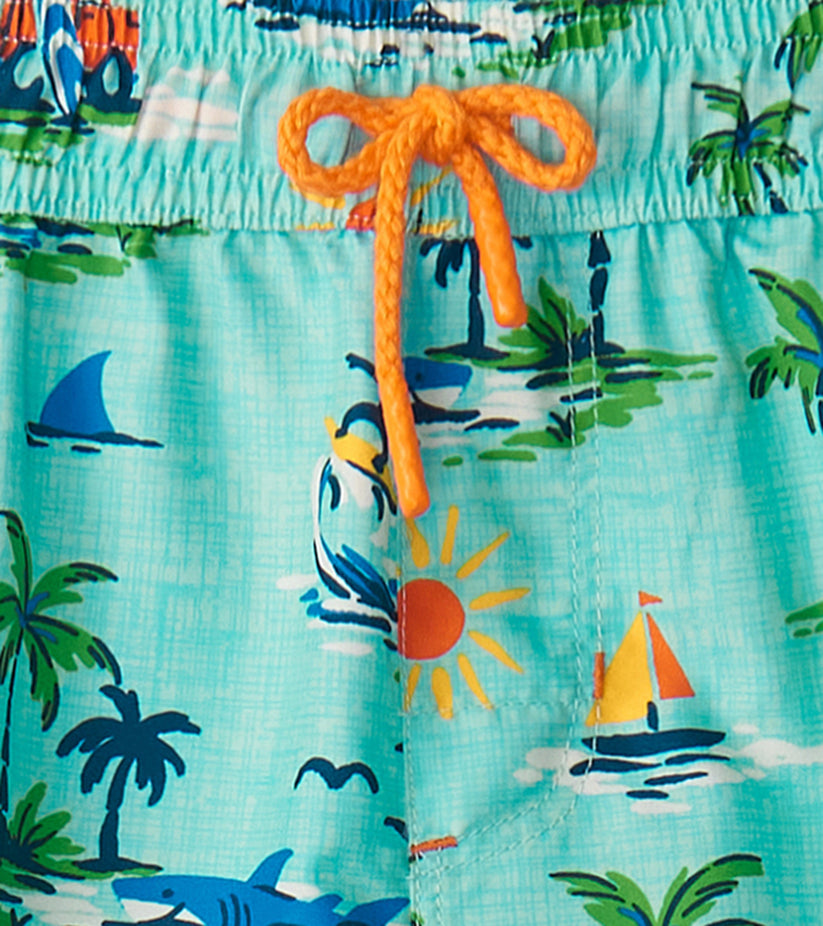 Hatley - Vintage Holiday Board Shorts - Aruba Blue