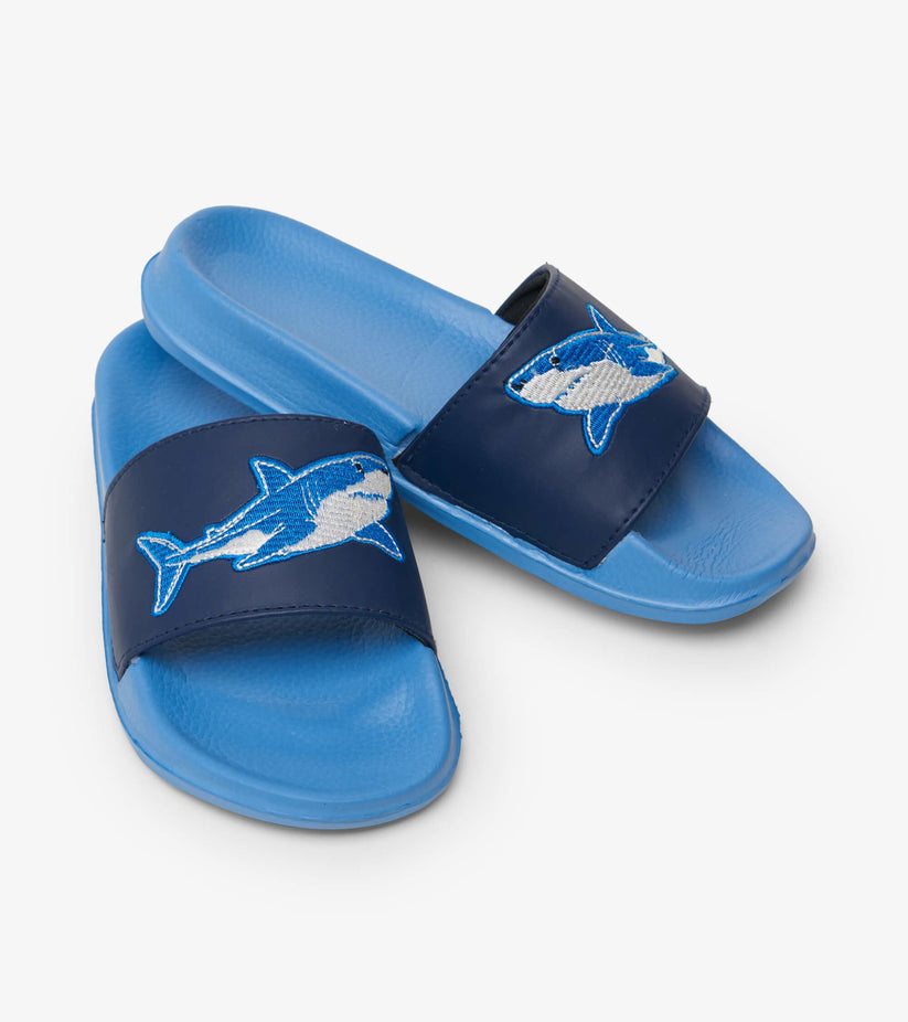 Hatley - Deep Sea Sharks Slide On Sandals - Parisian Blue