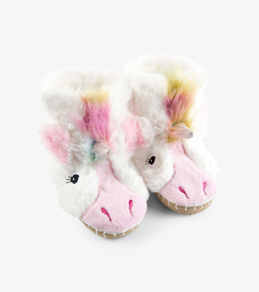 Little Blue House Kids Fuzzy Slouch Slippers Unicorn