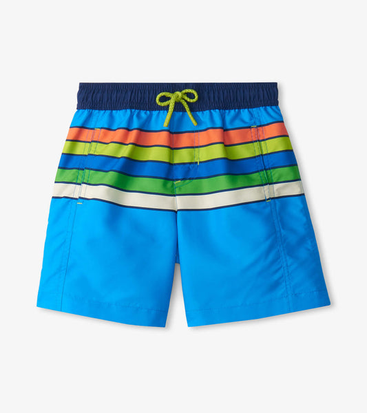 Hatley - Malibu Stripe Swim Trunks - Malibu Blue