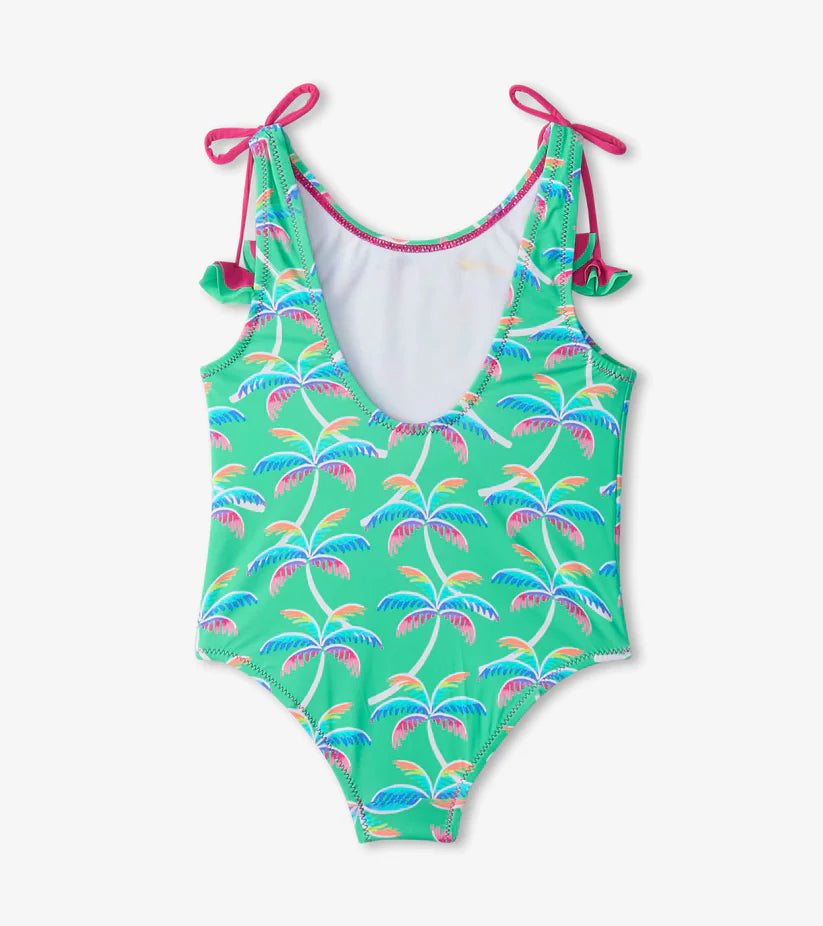 Hatley - Rainbow Palm Shoulder Bow Swim Suit - Biscay Green