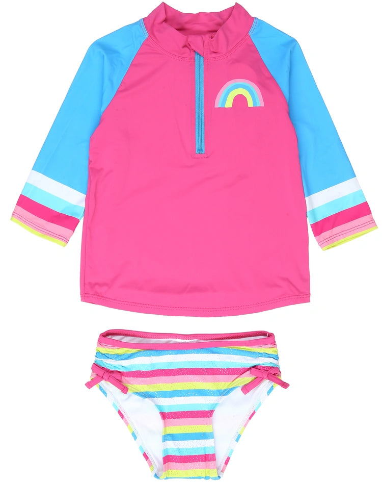 Hatley Rainbow Stripe Rashguard Set