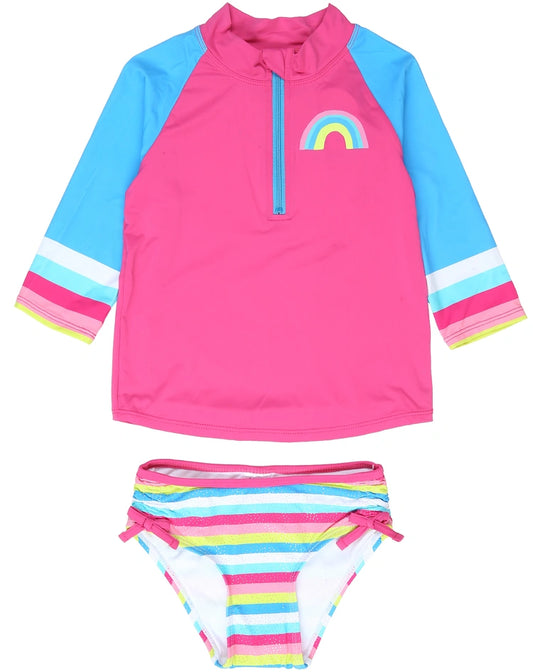 Hatley Rainbow Stripe Rashguard Set