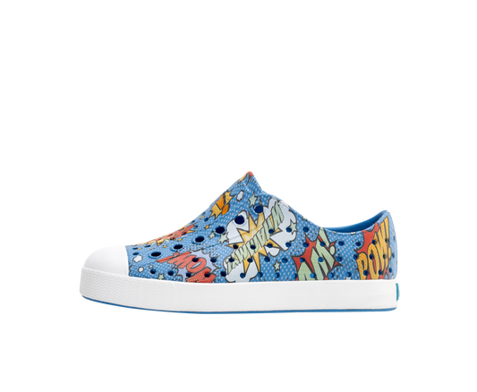 Native - Jefferson Print Kids - Resting Blue / Shell White / Boom Pow