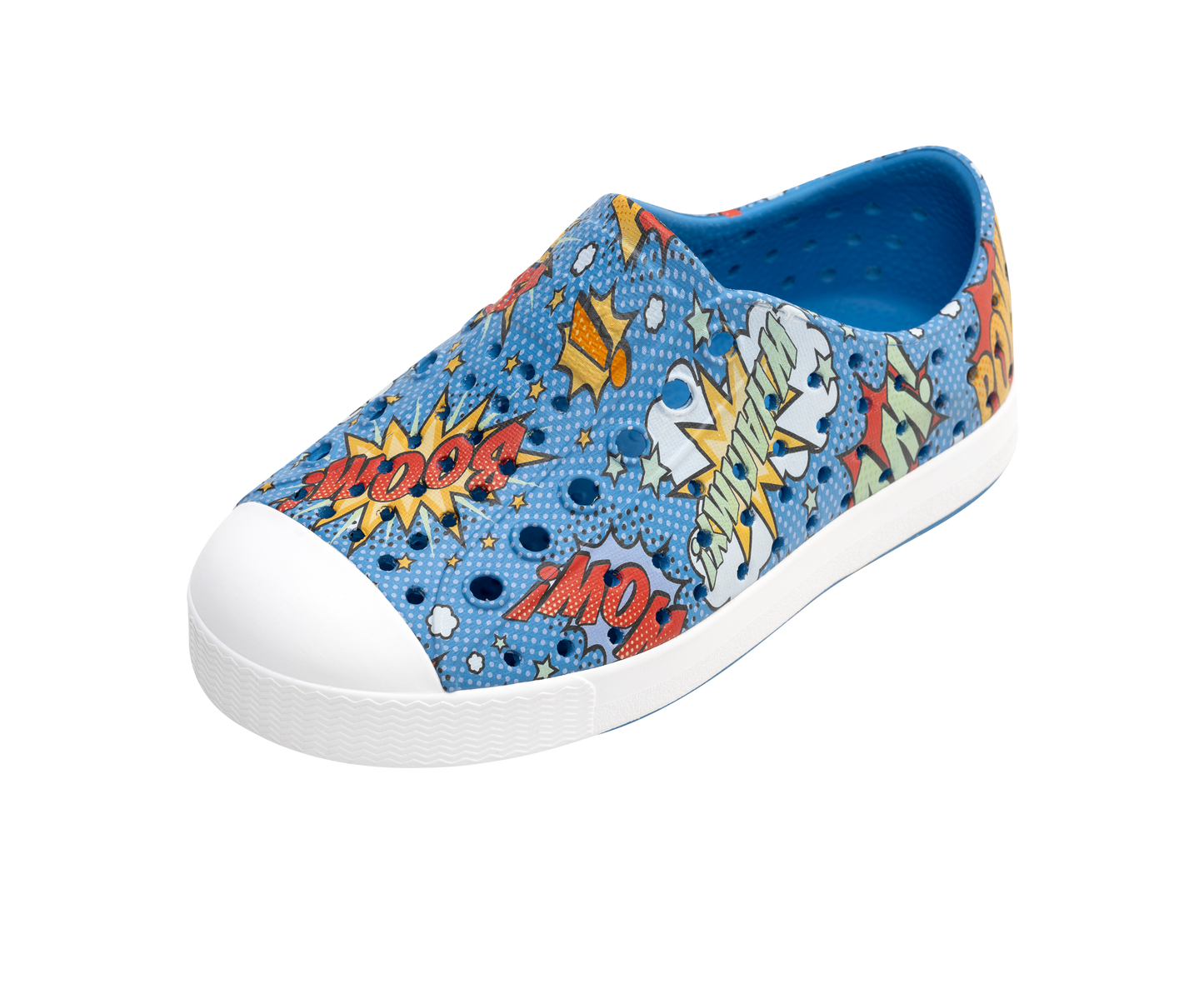 Native - Jefferson Print Kids - Resting Blue / Shell White / Boom Pow