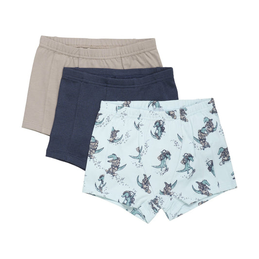 Minymo - Boxers 3-Pack Aop/Rib - Blue Nights