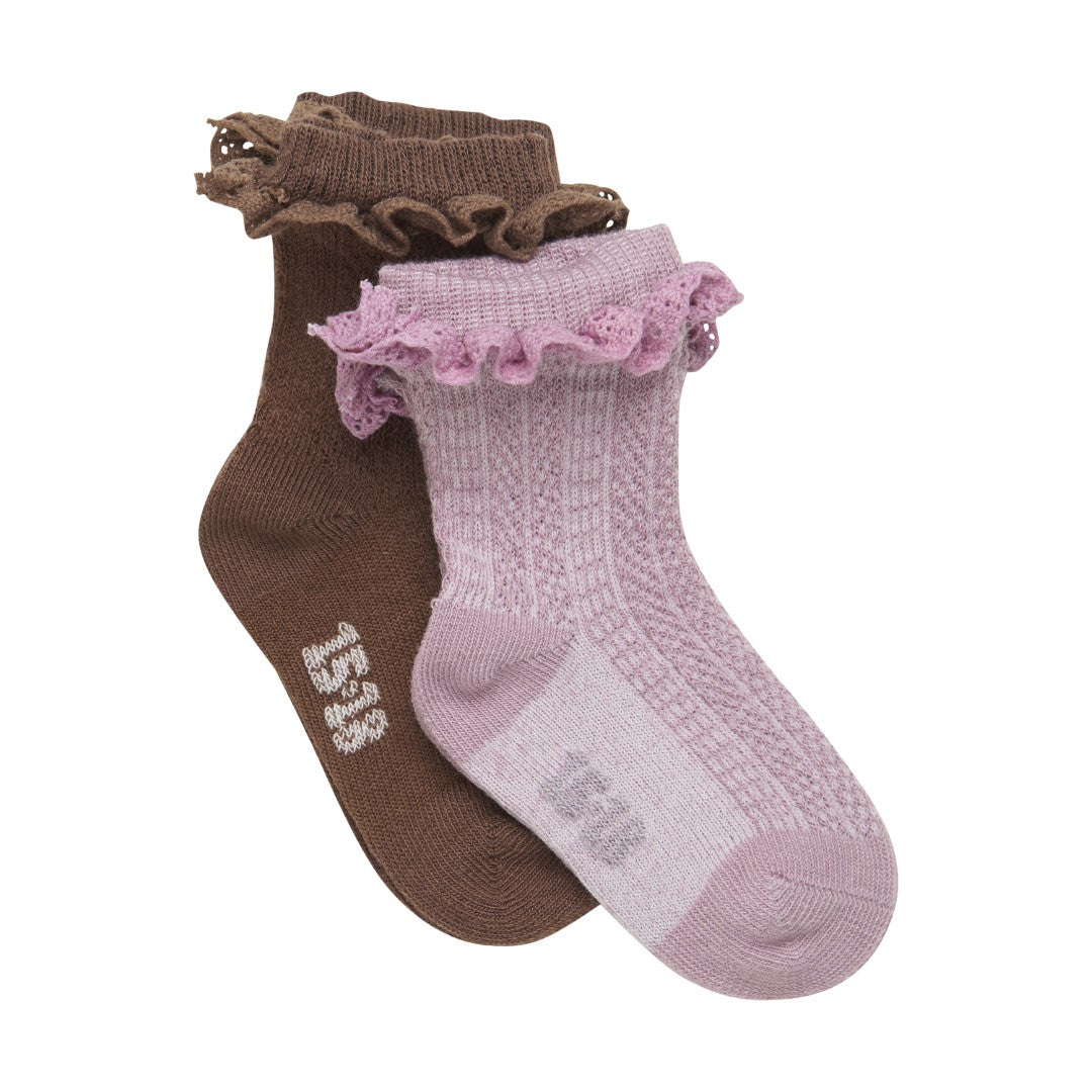 Minymo - Socks W. Pattern (2-Pack) - Elderberry