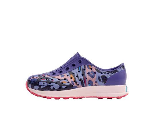 Native Shoes Robbie Ultra Violet/ Milk Pink/ Healing Digital Cheetah/ Dazzle Speckle Rubber