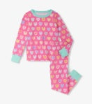 Hatley - Shibori Hearts Cotton Pajama Set - Fuchsia Purple