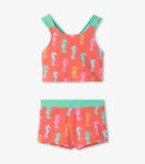 Hatley - Painted Sea Horse Two Piece Short Swimsuit - Dubarry