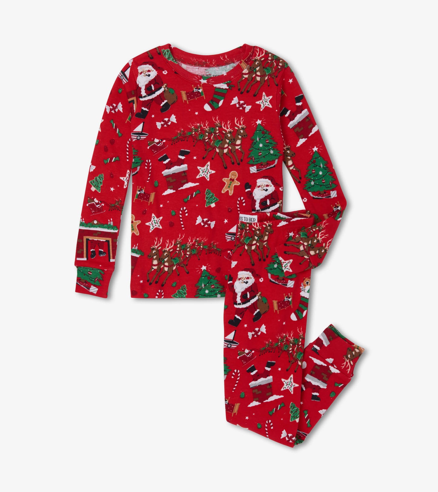 Red Twas The Night Before Christmas Pajama Set-Flat Pack With Book