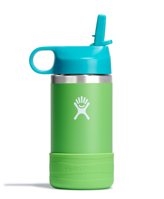 Hydro Flask - 12 OZ Kids Wide Mouth Straw Cap And Boot Grass