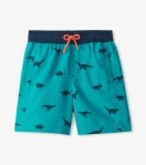 Hatley - Silhouette Dino Swim Trunks - Tile Blue