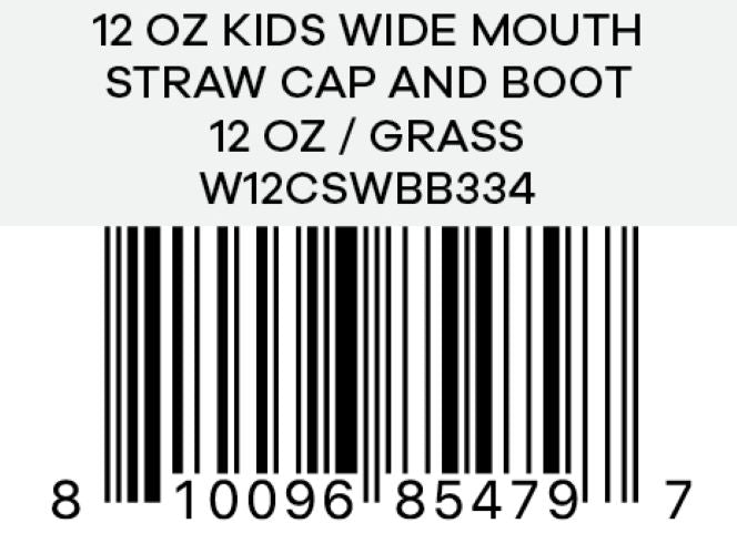 Hydro Flask - 12 OZ Kids Wide Mouth Straw Cap And Boot Grass