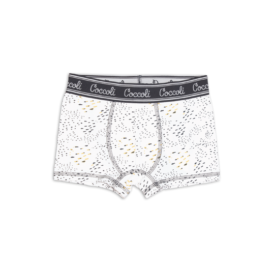 Coccoli - Cotton Boy Boxer Brief - Pewter/Gold/Cream Print