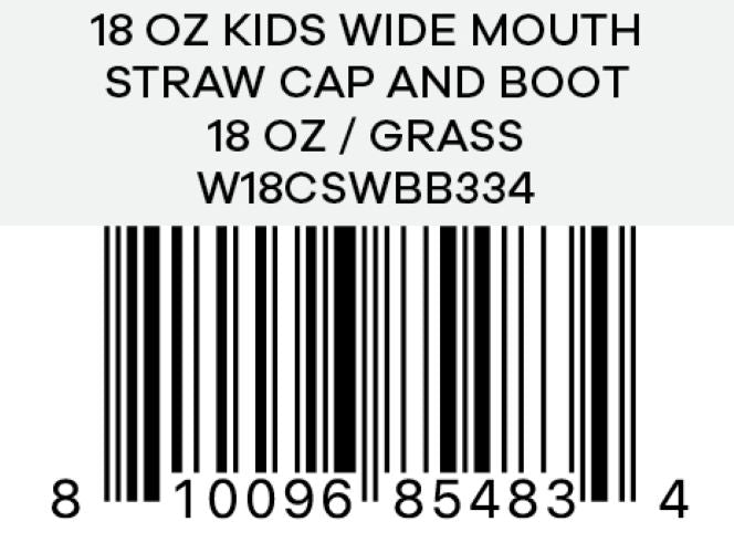 Hydro Flask - 18 OZ Kids Wide Mouth Straw Cap And Boot Grass